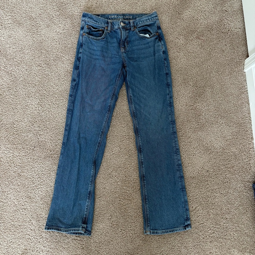 American Eagle Outfitters Dark Blue Straight Leg Jeans